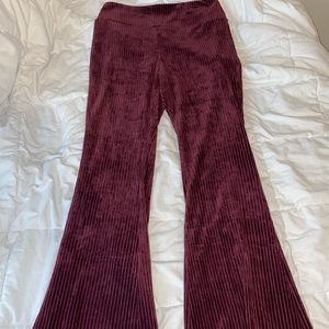 Flair leg velvet legging pants